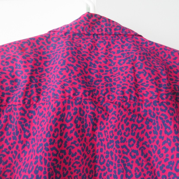 NWT J Crew Factory Shirt Women's XL - Small Leopard Print Fuchsia/Purple Cotton - Picture 7 of 8